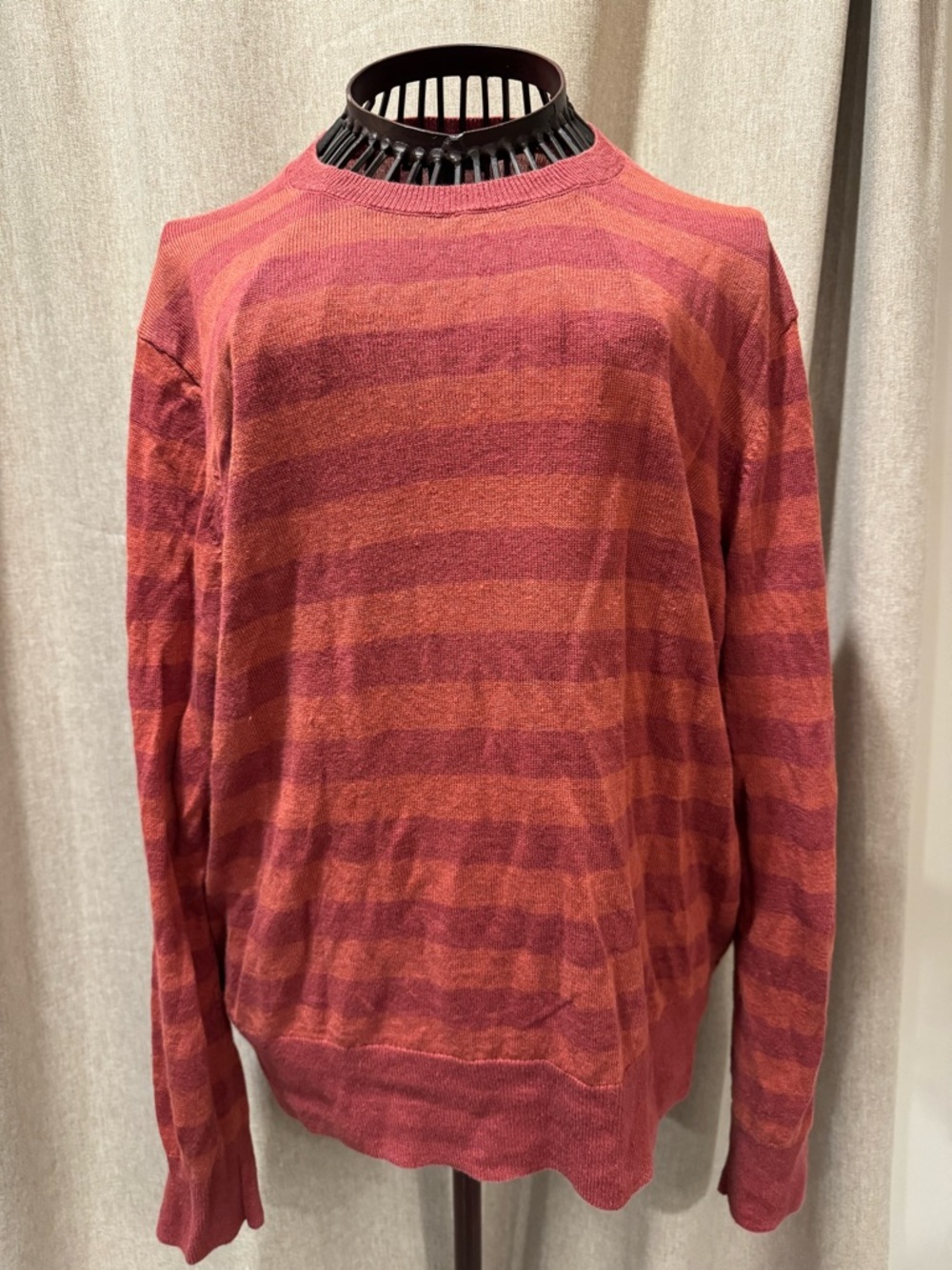 Brooks Brothers - 100% Linen - Womens Sweater - Orange & Red - Large